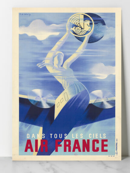 Affiche Air France – Dans tous les ciels – Roger de Valerio
