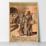 Affiche Algérie Vintage 3e Emprunt Défense Nationale Dzeco Art