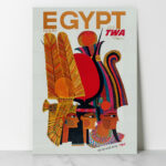 Affiche vintage Fly TWA Egypt (U.A.R) – Up Up and Away Dzeco Art