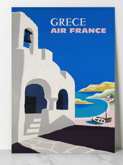 Affiche Vintage Air France Grèce DzecoArt