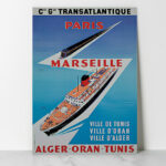 Vintage - Maritime - CG Transatlantique - Paris Marseille - Alger Oran Tunis DzecoArt