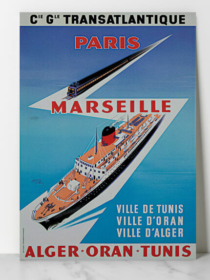 Vintage - Maritime - CG Transatlantique - Paris Marseille - Alger Oran Tunis DzecoArt