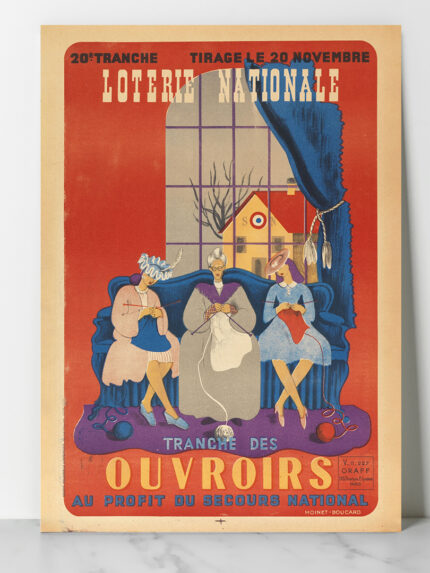 20E TRANCHE TIRAGE LE 20 NOVEMBRE LOTERIE NATIONALE TRANCHE DES OUVROIRS AU PROFIT DU SECOURS NATIONAL par Moinet-Boucard en 1942 DzecoArt