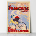 Affiche vintage La Française Diamant – 8 fois Champion de France