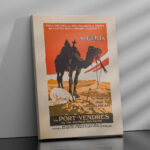 Affiche vintage Algérie – Chemins de fer via Port-Vendres – Image 2
