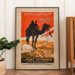 Affiche vintage Algérie – Chemins de fer via Port-Vendres – Image 6