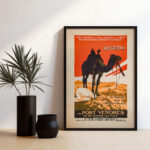 Affiche vintage Algérie – Chemins de fer via Port-Vendres – Image 7