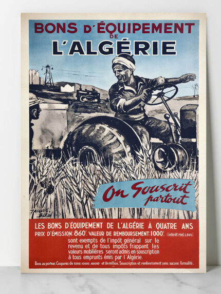 Affiche Algérie Vintage - Bons d'équipement de l'Algérie - Dzeco Art
