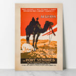 Affiche Vintage Algérie - Chemin de fer Paris Orléans via Port Vendres Dzeco Art