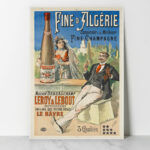 Affiche Vintage Algérie - Fine d'Algérie, comparable à la meilleure fine champagne Dzeco Art