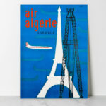 Affiche Vintage Aviation Air Algérie caravelle najou 1950 Dzeco Art