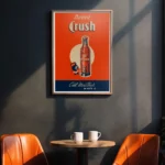 Affiche vintage Crush Algérie - Décoration gazouz algérois rétro avec mascotte Crushy
