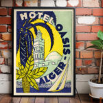 Affiche vintage Hôtel Oasis Alger Dzeco Art – Image 9