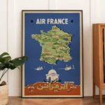 Affiche vintage aviation Algérie – Air France Afrique du Nord 1954 – Image 6
