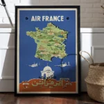 Affiche vintage aviation Algérie – Air France Afrique du Nord 1954 – Image 7