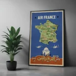 Affiche vintage aviation Algérie – Air France Afrique du Nord 1954 – Image 9