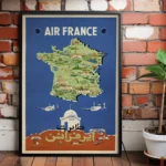 Affiche vintage aviation Algérie – Air France Afrique du Nord 1954 – Image 10
