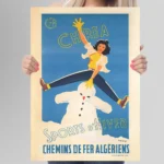 Affiche Vintage Algérie - Chréa Sports d'Hiver | Décoration Dzeco – Image 2