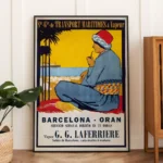 Affiche Vintage Barcelona Oran – Transport Maritimes à Vapeur – Image 6