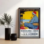 Affiche Vintage Barcelona Oran – Transport Maritimes à Vapeur – Image 8