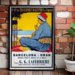 Affiche Vintage Barcelona Oran – Transport Maritimes à Vapeur – Image 10
