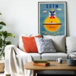 Poster SGTM Marseille encadré affiche bateau rétro années 50