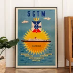 Poster SGTM Marseille encadré affiche bateau rétro années 50