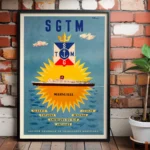 Poster SGTM Marseille encadré affiche bateau rétro années 50