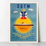 Affiche vintage SGTM Marseille Algérie – Villemot années 50