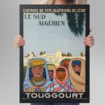 Affiche vintage Touggourt Algérie - Chemin de fer de l’État – Image 2