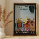 Affiche vintage Touggourt Algérie - Chemin de fer de l’État – Image 6
