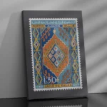 Affiche Algérie Vintage illustrant le timbre postal classique du Tapis de Kalaa