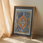 Affiche Algérie Vintage illustrant le timbre postal classique du Tapis de Kalaa