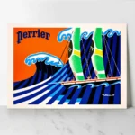 Affiche vintage Perrier voilier Bernard Villemot décoration