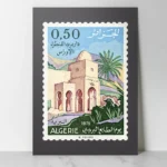 Affiche vintage timbre poste Algérie 1975 El Kantara Aurès Bachir Yelles décoration