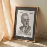 Affiche Vintage Algérie Poste - Mouloud Mammeri - Art Philatélique – Image 3