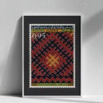 Affiche vintage Algérie Tapis encadrée dans un salon moderne