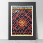 Affiche vintage Algérie Tapis du Djebel Amour, Timbre 1968 par Ali Ali-Khodja