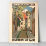 Affiche vintage Bourbonne-les-Bains par René-Xavier Prinet pour les Chemins de Fer de l'Est