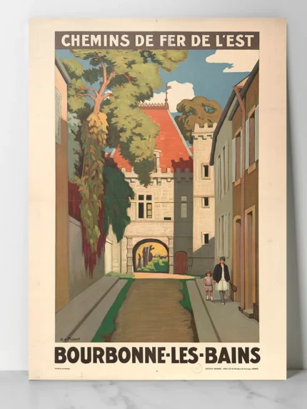 Affiche vintage Bourbonne-les-Bains par René-Xavier Prinet pour les Chemins de Fer de l'Est
