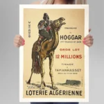 Affiche vintage Algérie - Loterie Algérienne 1949 Tamanrasset