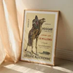 Affiche vintage Algérie - Loterie Algérienne 1949 Tamanrasset