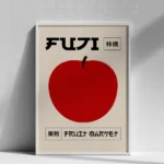affiche ville fuji japon fruit market pomme rouge design minimaliste moderne cuisine dzeco art