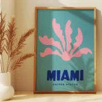 Affiche Ville Miami — Design Minimaliste & Corail Rose – Image 2