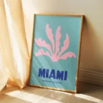 Affiche Ville Miami — Design Minimaliste & Corail Rose – Image 3