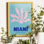Affiche Ville Miami — Design Minimaliste & Corail Rose – Image 4
