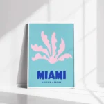 Affiche Ville Miami — Design Minimaliste & Corail Rose – Image 5