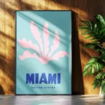Affiche Ville Miami — Design Minimaliste & Corail Rose – Image 6