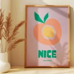 Affiche Ville Nice — "Fruit Market" Design Moderne – Image 2