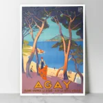 Affiche vintage Agay Roger Broders - Côte d'Azur, édition restaurée Dzeco.art